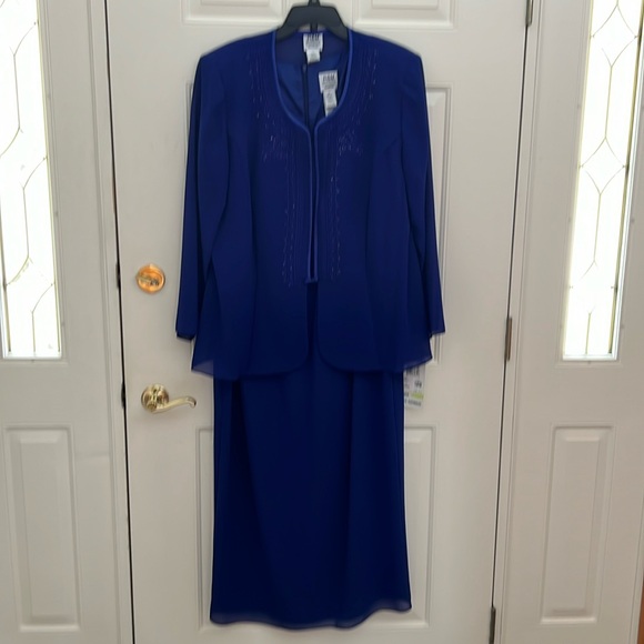 R & M Richards Dresses & Skirts - R & M Richards Blue Formal Beaded Jacket Dress.  18W